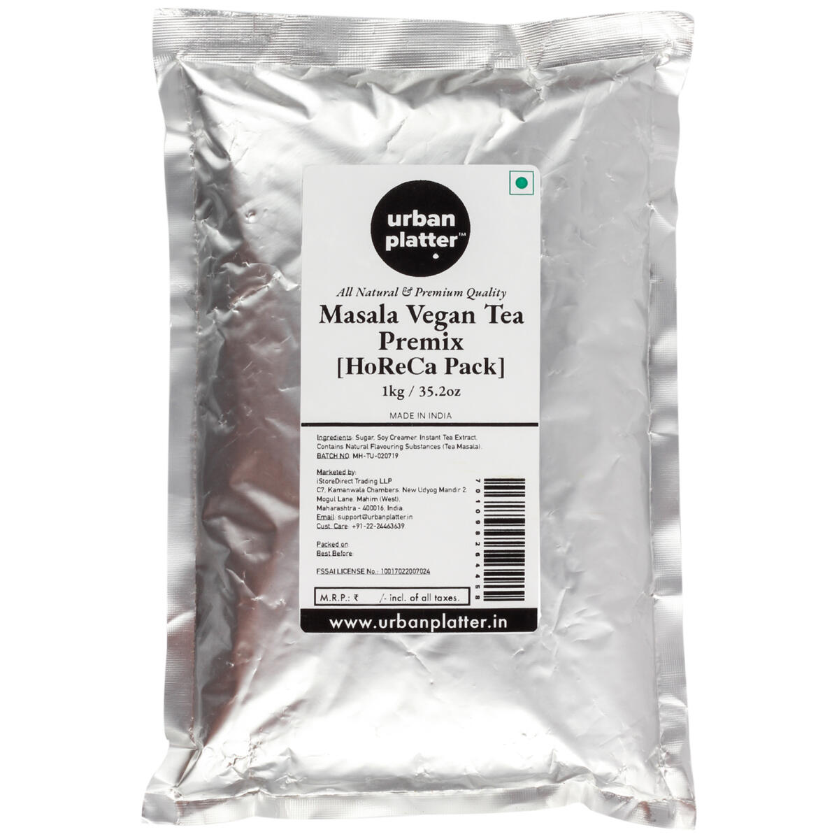 Urban Platter Tea Premix HoReCa/ Bulk Pack, Masala Chai, 1 Kg / 35.27oz [Just Add Water, Masala Tea, Dairy-Free Instant Tea]