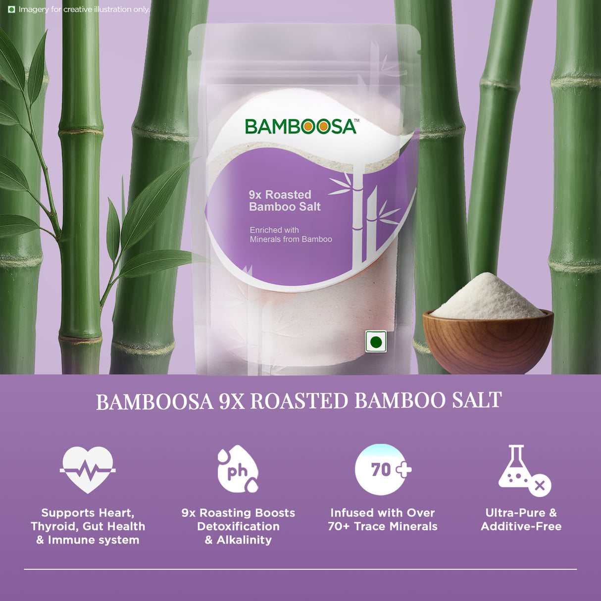 Bamboosa 9x Bamboo Roasted Salt, 500g (Mineral-Rich, Alkaline Salt for Cooking & Health) - product image 8