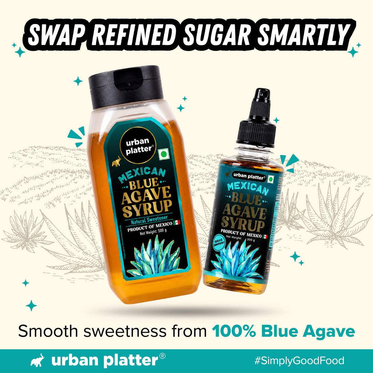 Urban Platter Mexican Blue Agave Syrup,500g (Plant-Based Sweetener, Refined Sugar Alternative, Easy to Mix in Hot & Cold Recipes) - product image 5