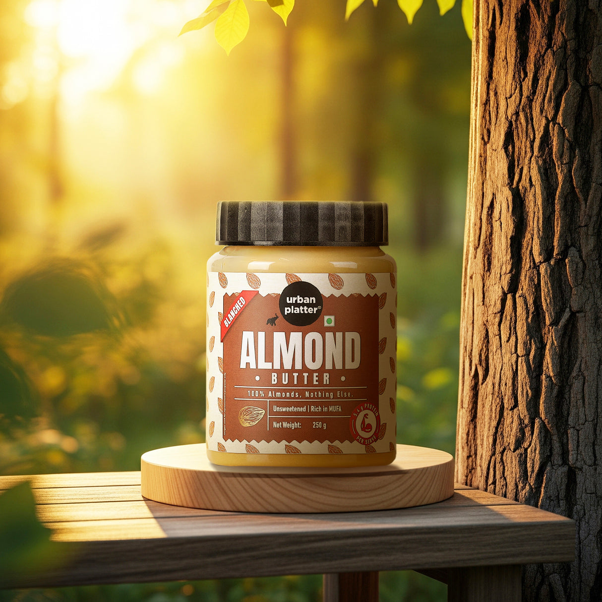 Urban Platter Almond Butter (Without Skin) (Nutty Flavour | Single Ingredient | Keto-Friendly | Blanched Paste)