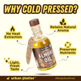 Urban Platter Cold Pressed Almond Oil, 50ml (Light Nutty Finishing Oil for Salads, Drizzling & Gourmet Baking)
