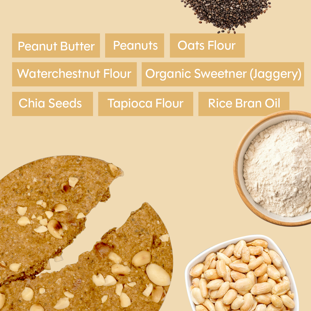 Chuckle Nutcore Cookie,50g (Peanut Butter, Gluten-Free, No Palm Oil)