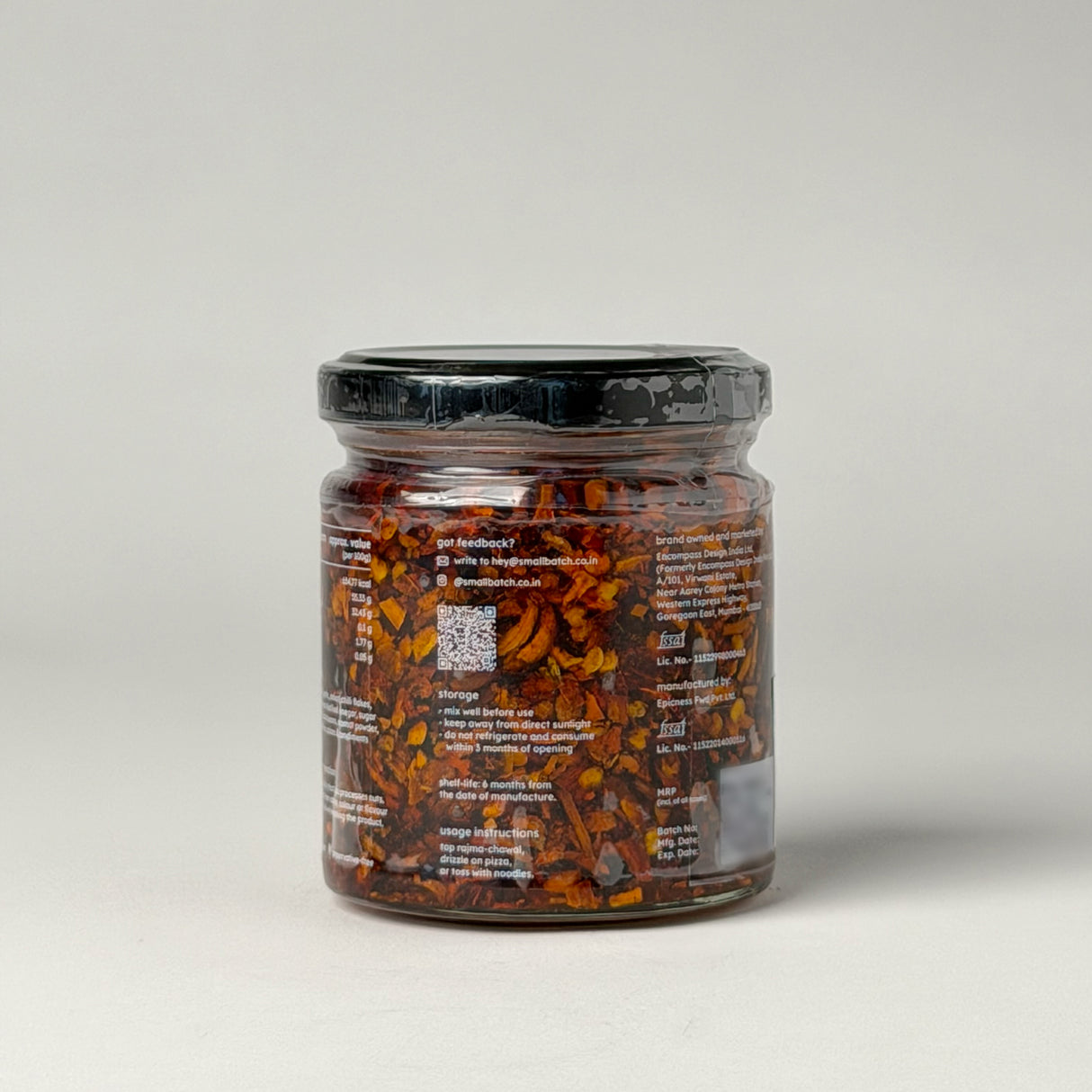 Small Batch Bean Infused Crispy Chilli Oil, 180g