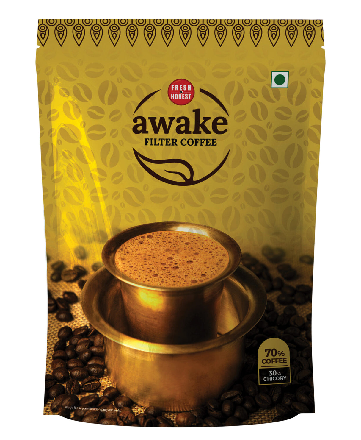 Fresh & Honest Awake Filter Coffee Chicory Blend (Coffee 70% : Chicory 30%), 500 g