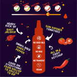 Hotchaa! Bhut Hot Ketchup, 170g (Made with Global Flavours & Desi Spice, NO MSG, Made with Bhut Jalokia, Smoky, Bold, Tangy, All in 1, Flavourful, )