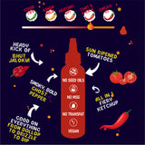 Hotchaa! Bhut Hot Ketchup, 170g (Made with Global Flavours & Desi Spice, NO MSG, Made with Bhut Jalokia, Smoky, Bold, Tangy, All in 1, Flavourful, )
