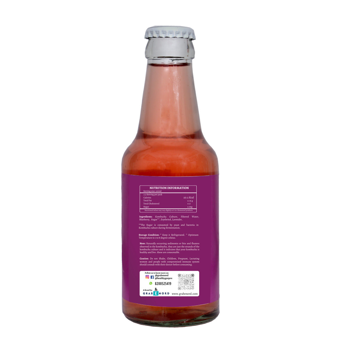 Healthy Gut Kombucha Blueberry Lavender, 200ml