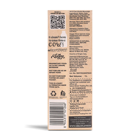 OatWOW! Classic Oat Beverage, 1L (Plant-Based Milk Alternative | Dairy-Free & Lactose-Free | No Added Sugar | For Coffee, Chai, Smoothies & Sweets)