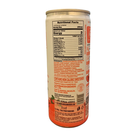 Oh! Cranberry Cosmo Zero Sugar Prebiotic Kombucha Seltzer, 250ml
