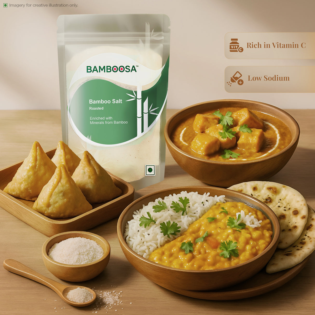 Bamboosa 3x Bamboo Roasted Salt,250g (Mineral-Rich, Alkaline Salt for Cooking & Wellness)