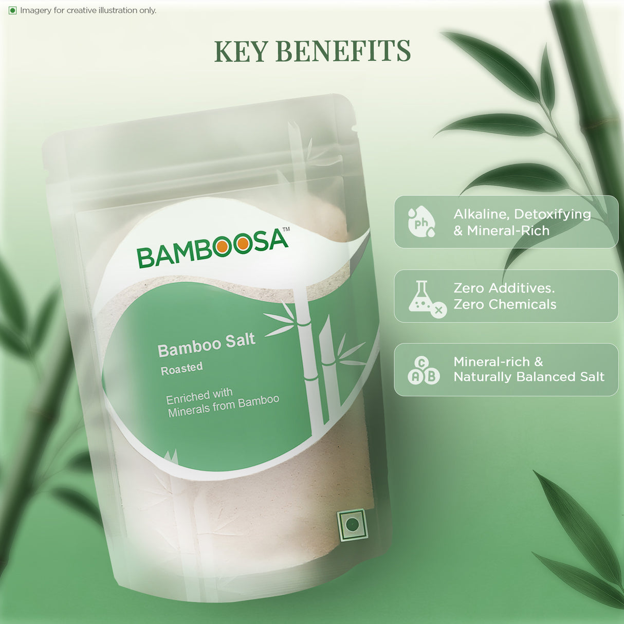 Bamboosa 3x Bamboo Roasted Salt,250g (Mineral-Rich, Alkaline Salt for Cooking & Wellness)