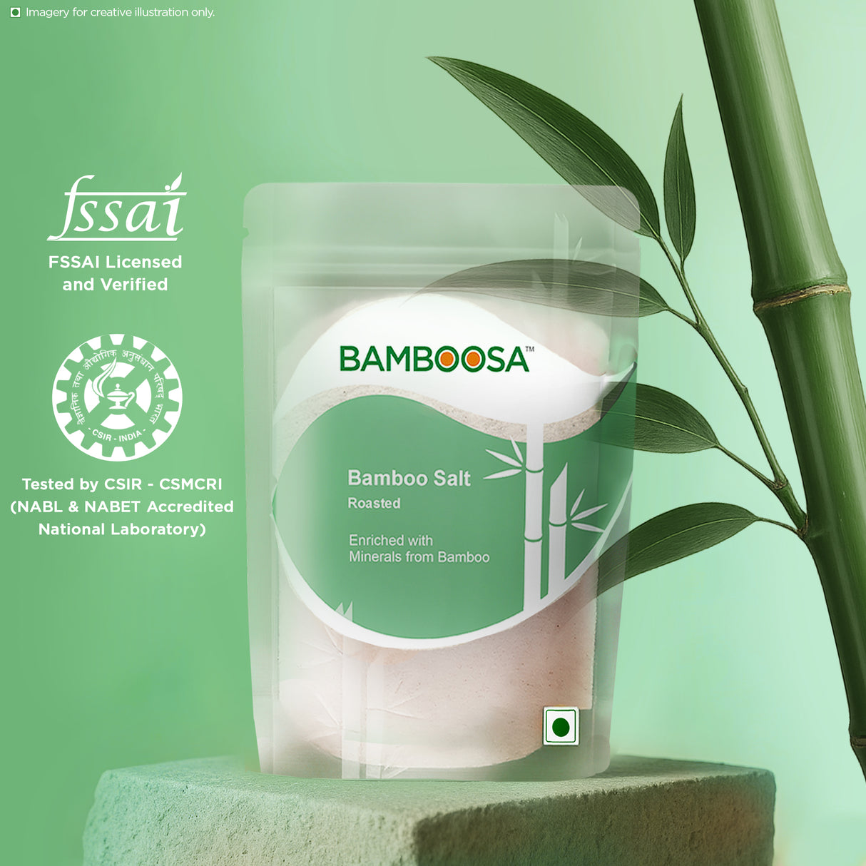 Bamboosa 3x Bamboo Roasted Salt,250g (Mineral-Rich, Alkaline Salt for Cooking & Wellness)