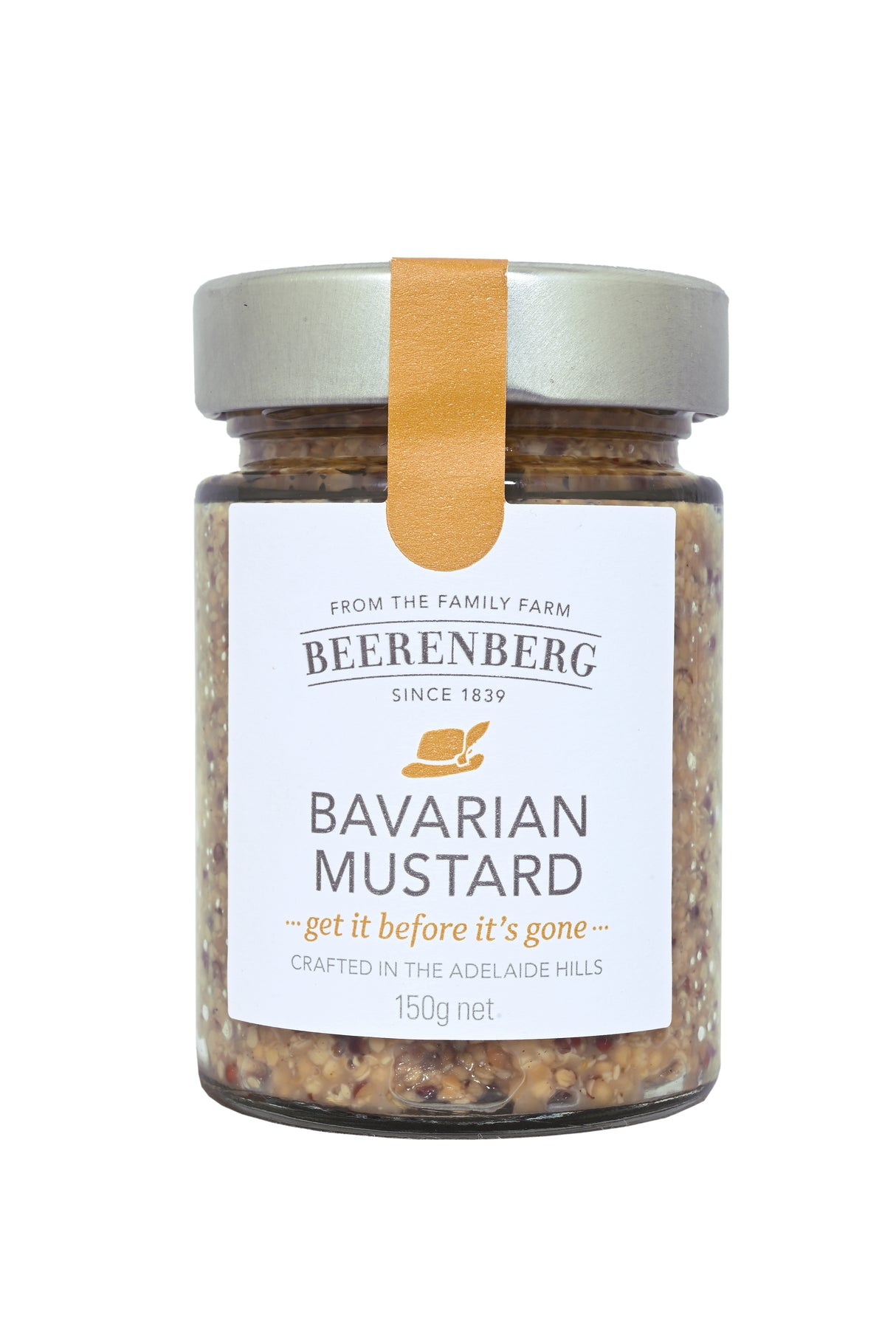 Beerenberg Bavarian Mustard, 150g (Mildly Spiced Seeded Mustard, Gourmet Condiment)
