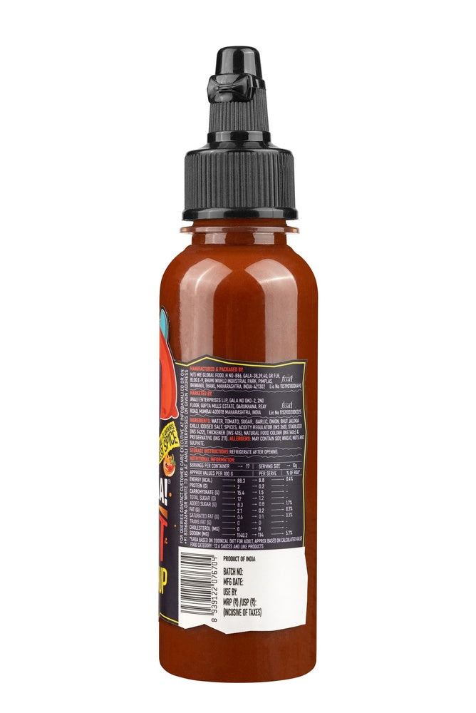 Hotchaa! Bhut Hot Ketchup, 170g (Made with Global Flavours & Desi Spice, NO MSG, Made with Bhut Jalokia, Smoky, Bold, Tangy, All in 1, Flavourful, )