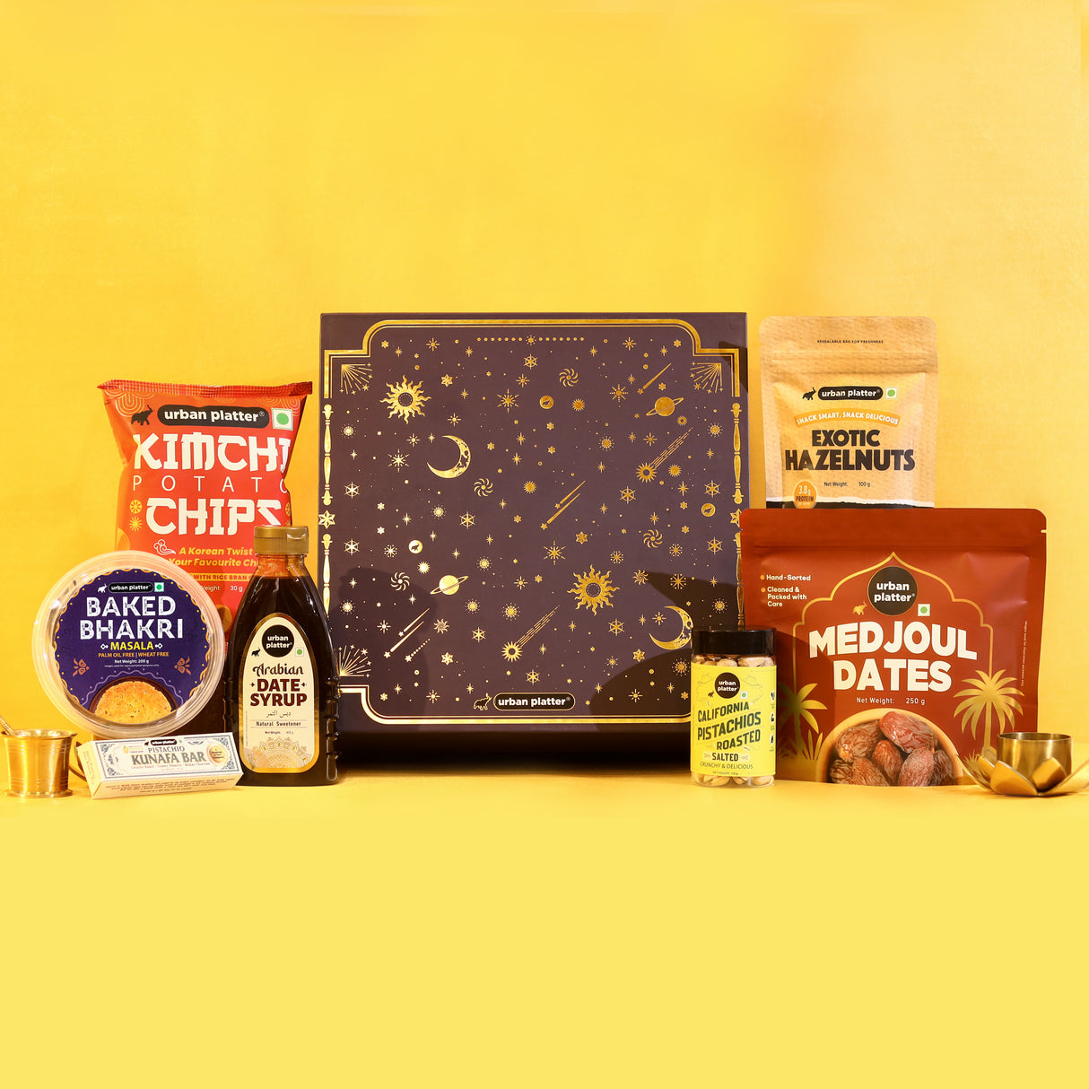 Urban Platter Cosmic Splendor Hamper (Cosmos inspired luxury Keepsake | Roasted Nuts & Luxury Chocolates | Gourmet Sweet Treats | Perfect for Festive Gifting)