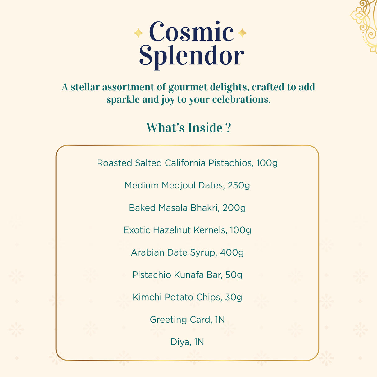 Urban Platter Cosmic Splendor Hamper (Cosmos inspired luxury Keepsake | Roasted Nuts & Luxury Chocolates | Gourmet Sweet Treats | Perfect for Festive Gifting)