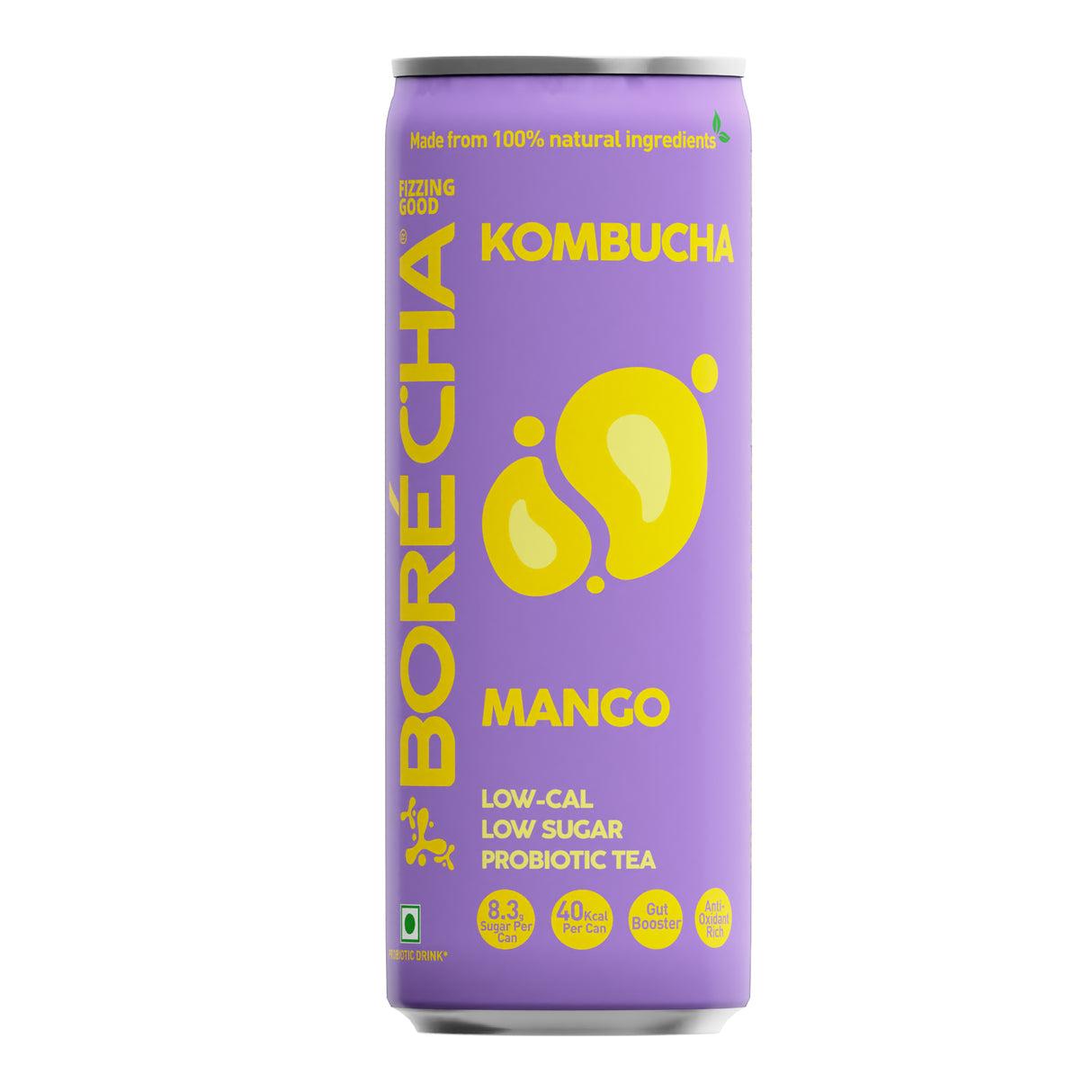 Borécha Mango Probiotic Kombucha, 330ml