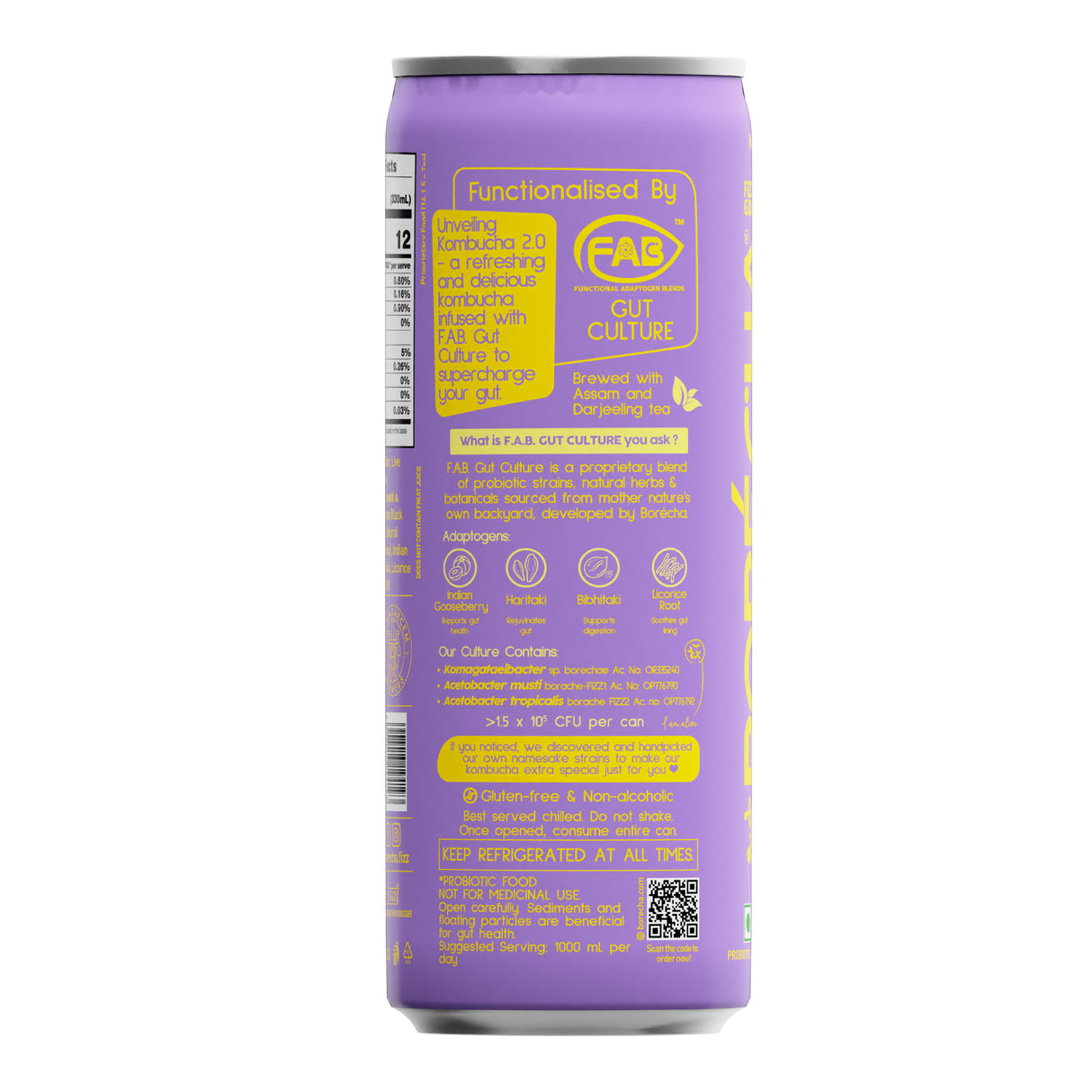 Borécha Mango Probiotic Kombucha, 330ml