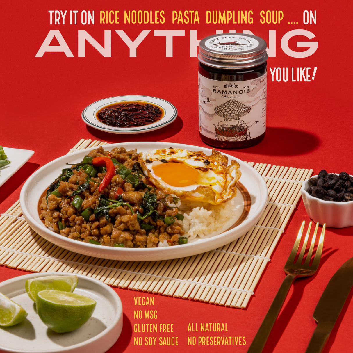 Black Bean Chilli Oil, 240g (Fermented Black Bean & 5 Chilli Blend | Umami Chilli Oil | No MSG | No Soy Sauce)
