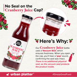 Urban Platter 100% Canadian Cranberry Juice, 350ml | No Added Sugar, Preservative-Free | Antioxidant-Rich, Supports UTI Health | Ideal for Cocktails & Mocktails