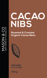 Mason & Co. Roasted & Cracked Organic Cocoa Beans / Nibs / Granulas, 300g [Organic, Gluten Free, Soy Free, Plant-based]