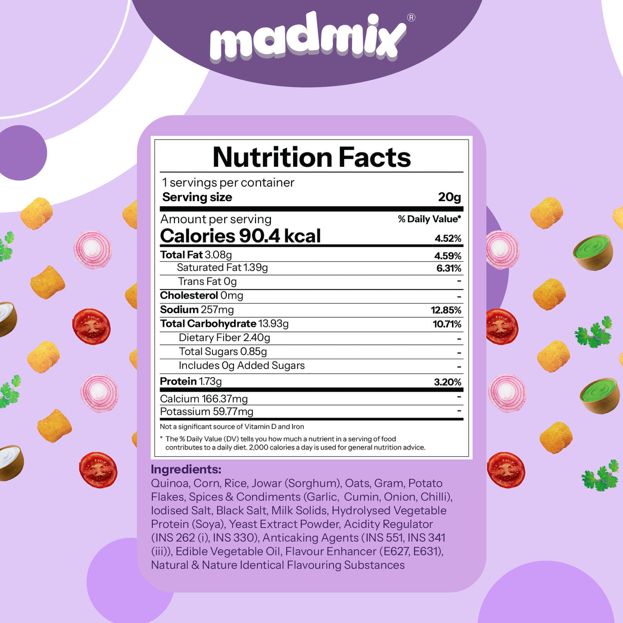 Madmix Quinoa Millet Puffs Chaat Corner, 50g