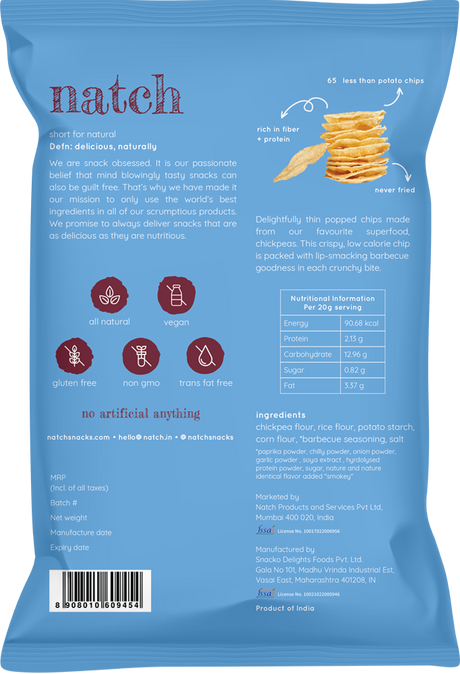 Natch Barbecue Popped Chips, 55g