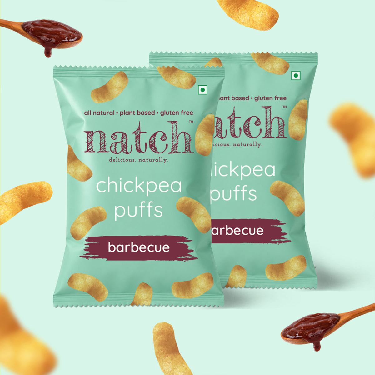 Barbecue Chickpea Puffs, 65g x 2 (No Palm Oil, Not Fried, Tasty Snacks | Source Of Plant Based Protein and Fiber)