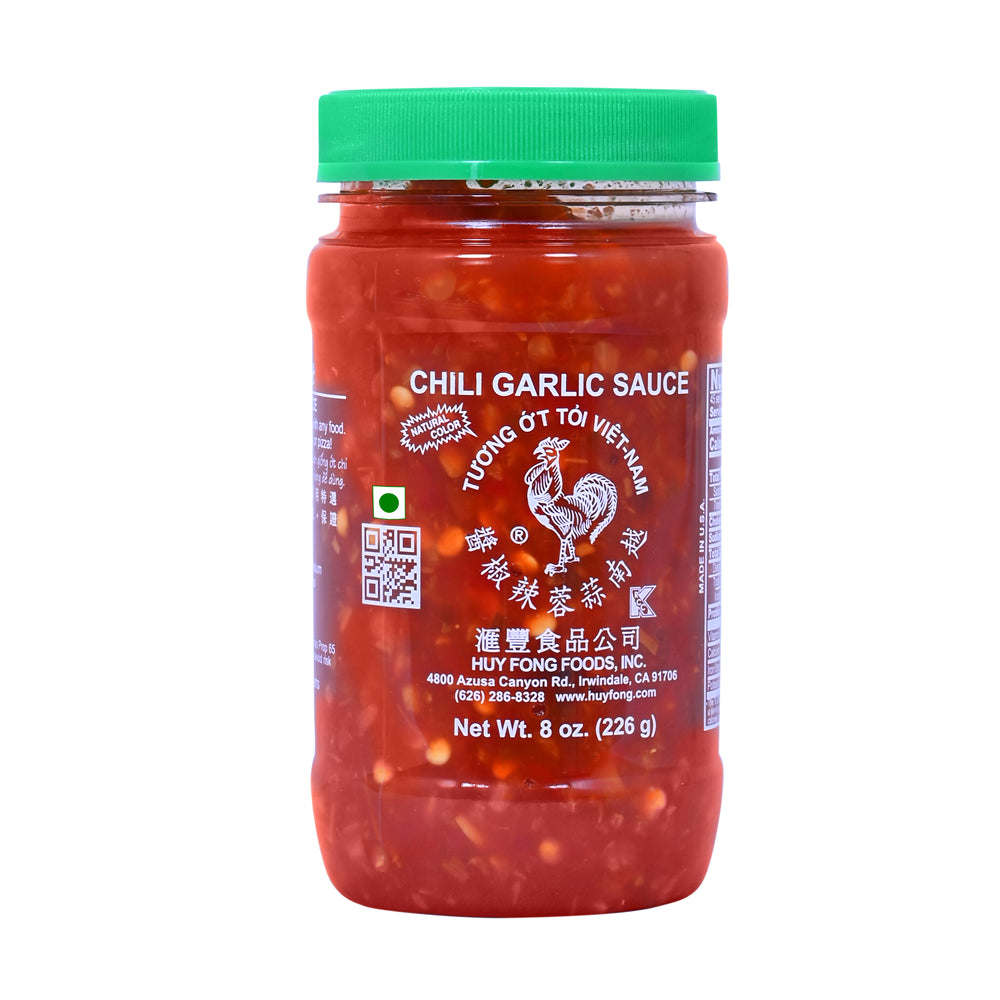 Huy Fong Chili Garlic Sauce, 226g (Spicy Chili & Garlic Condiment, Ideal for Stir-Fries, Noodles, Dumplings & Dipping, Savoury & Versatile Asian Cooking Sauce)