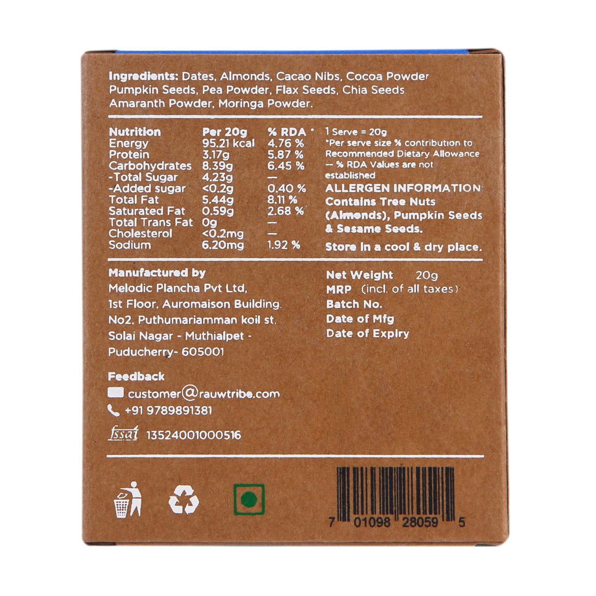 Rauw Discovery Nutrition Bite, 80g (4x20g)