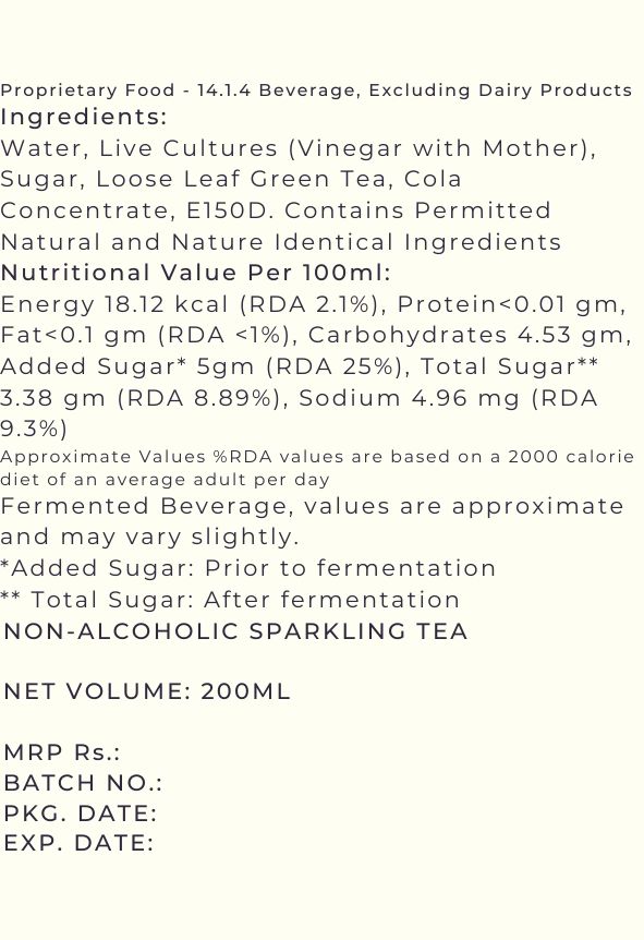 Mossant Cola Kombucha, 200ml