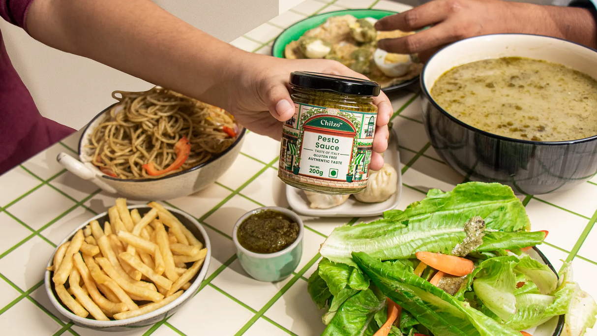 Chilzo Pesto Sauce,200g (With Parmesan Cheese and Olive Oil, No Added Sugar)