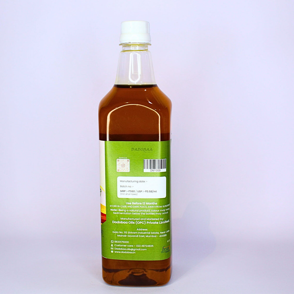 Dadobaa Cold Pressed Mustard Oil, 950 ml