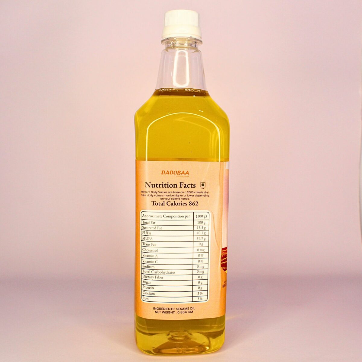 Dadobaa Wood Pressed White Sesame Oil, 950ml