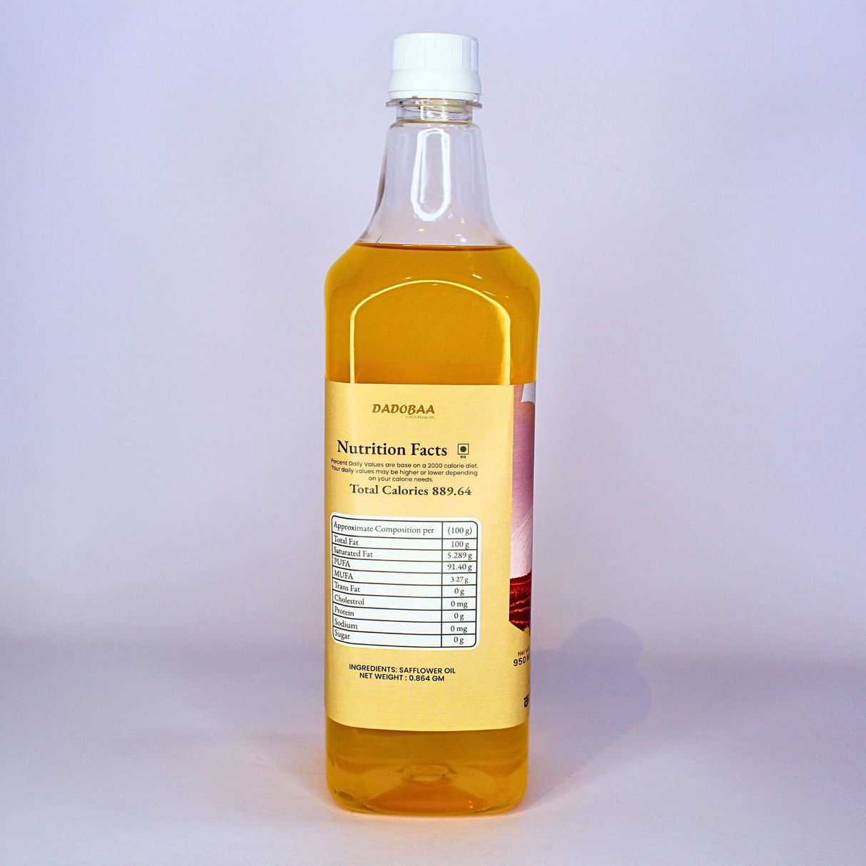 Dadobaa Wood Pressed Safflower Oil, 950 ml