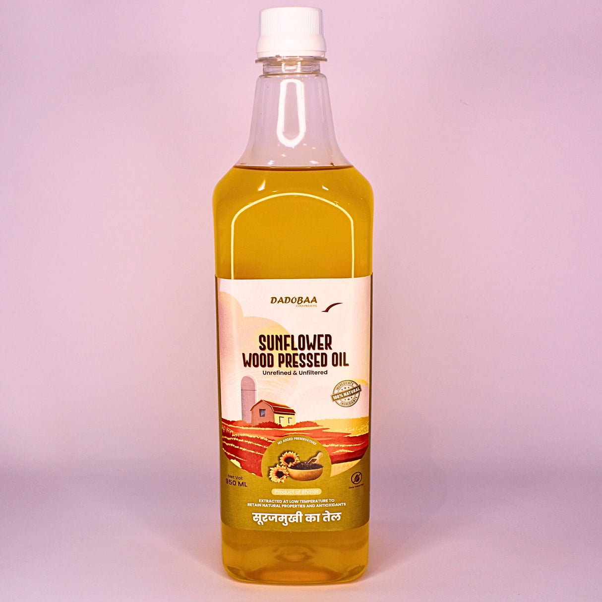 Dadobaa Wood Pressed Sunflower Oil, 950 ml