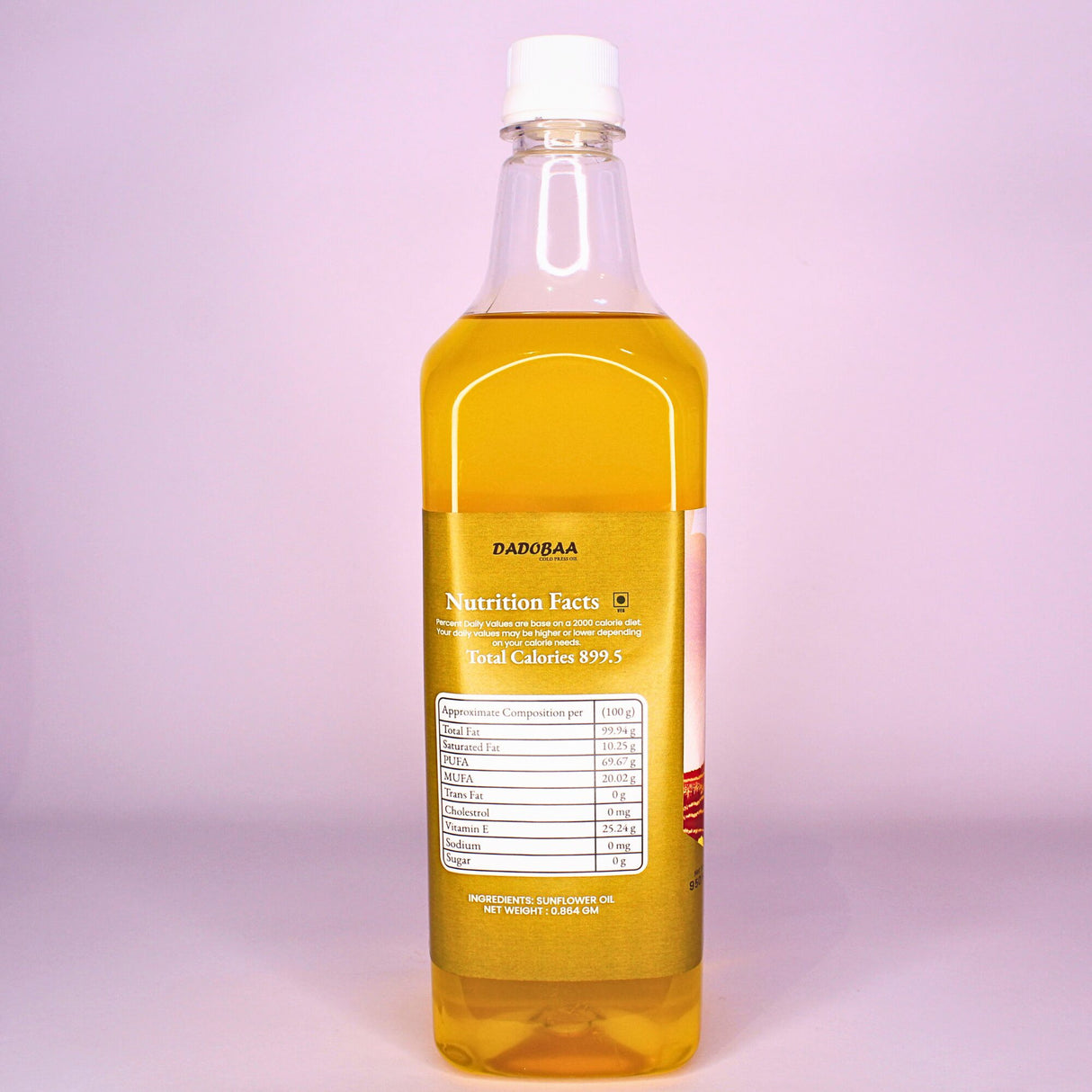 Dadobaa Wood Pressed Sunflower Oil, 950 ml