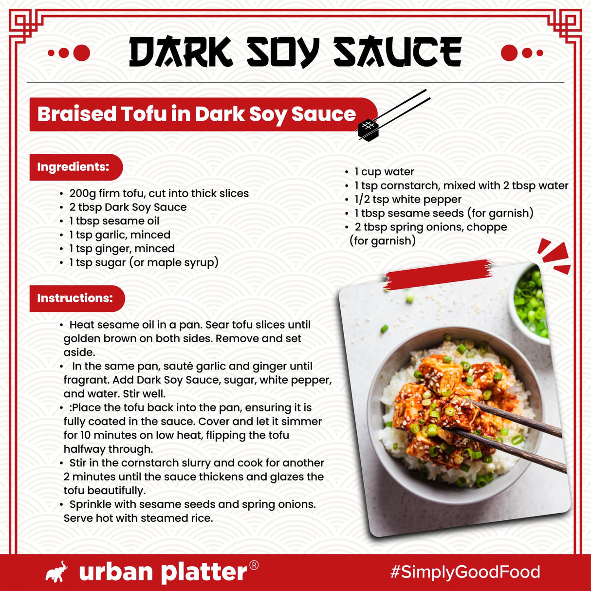 Urban Platter Dark Soy Sauce, 500ml (Traditionally Brewed from Soya Beans | Asian Umami Seasoning for Stir-frying | Clean-label)