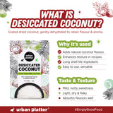 Urban Platter Desiccated Coconut, 1Kg (Unsweetened and Finely Grated, Ideal for Baking & Confectionery)