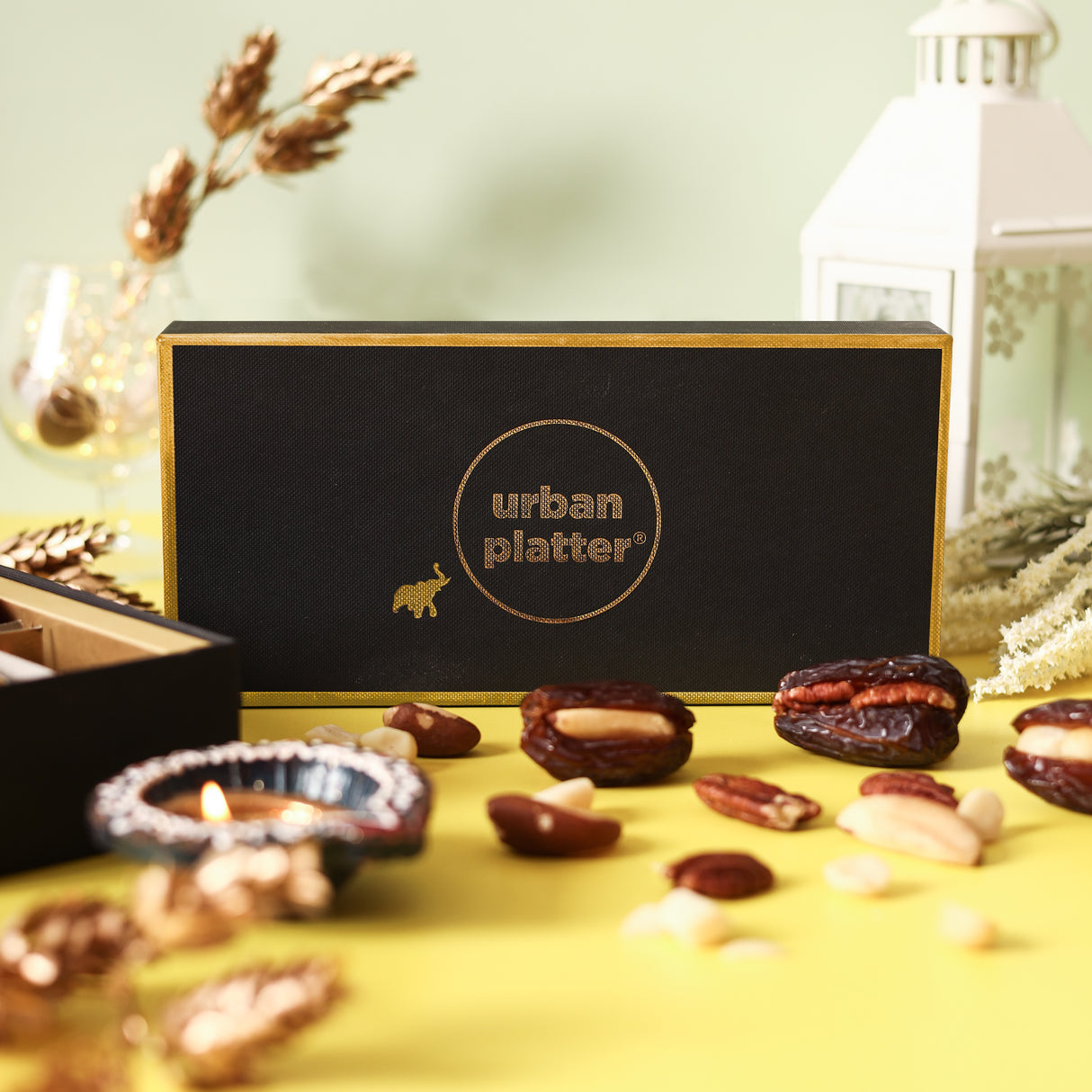 Urban Platter Stuffed Dates, 9 pc: Exotic Nuts (Medjoul Dates Stuffed with Brazil Nuts, Macadamia and Pecan Nuts)