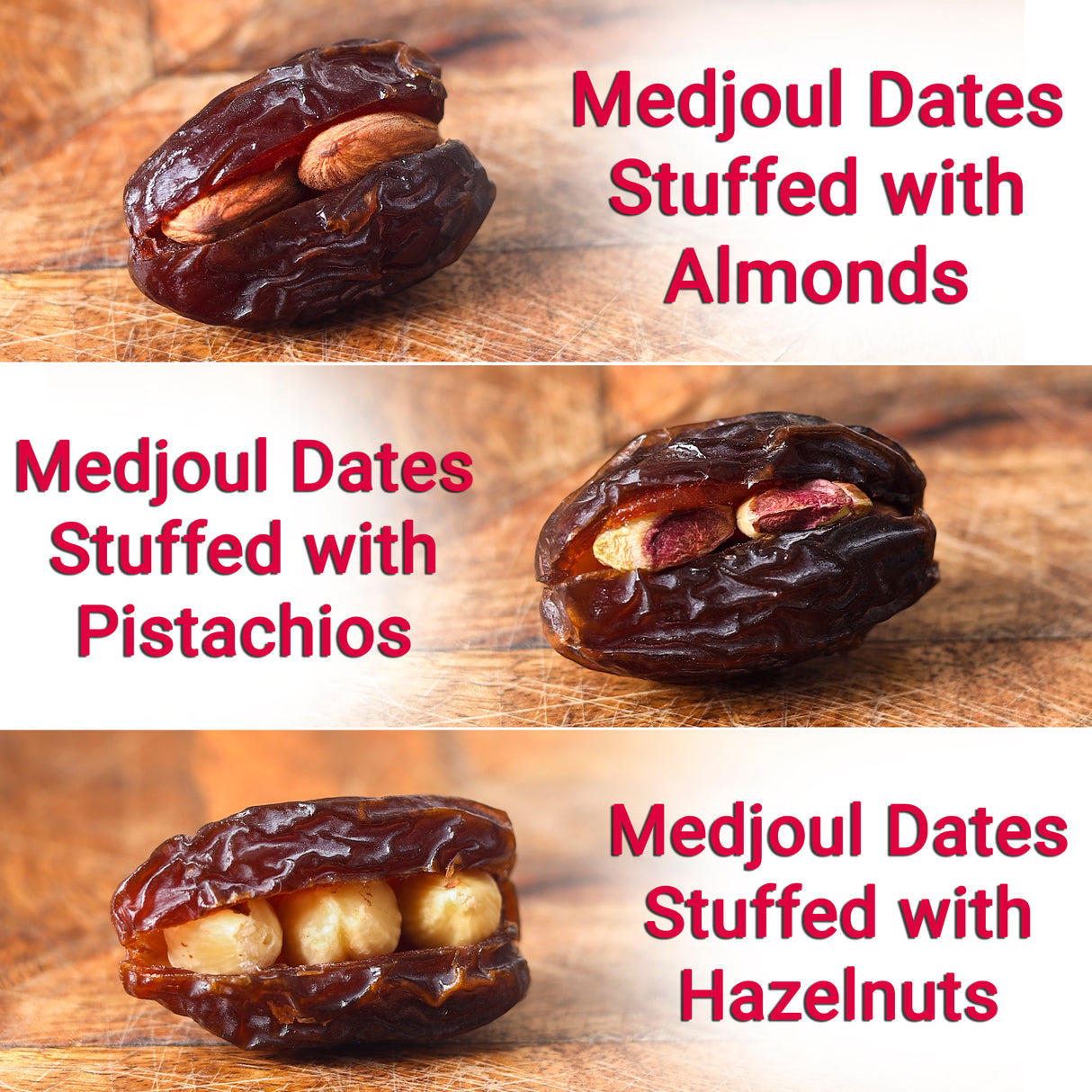 Urban Platter Stuffed Dates, 9 pc: Nutty Delights (Medjoul Dates Stuffed with Almonds, Pistachios and Hazelnuts)