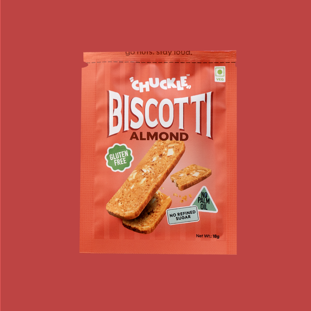 Chuckle Almond Biscotti,50g (Real Almond, Gluten-Free, No Palm Oil) - front pack
