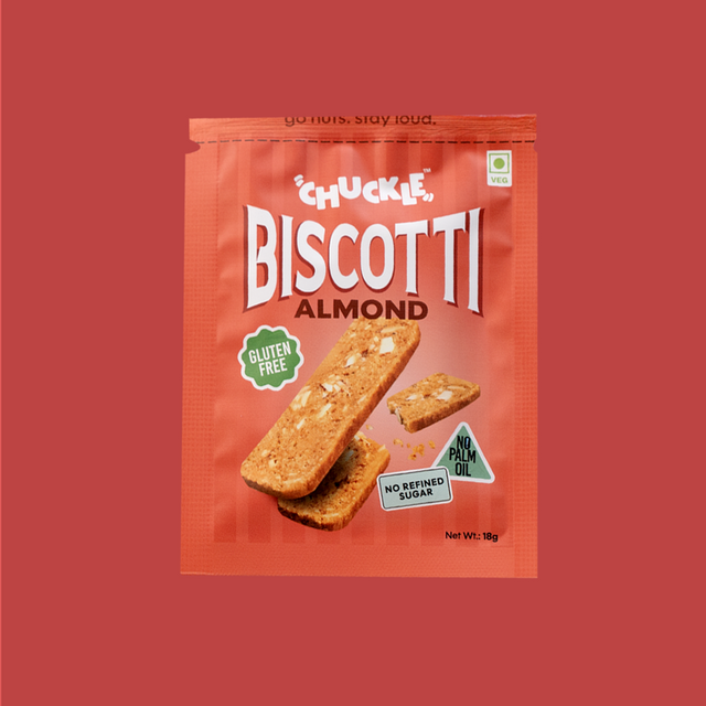 Chuckle Almond Biscotti,50g (Real Almond, Gluten-Free, No Palm Oil) - front pack