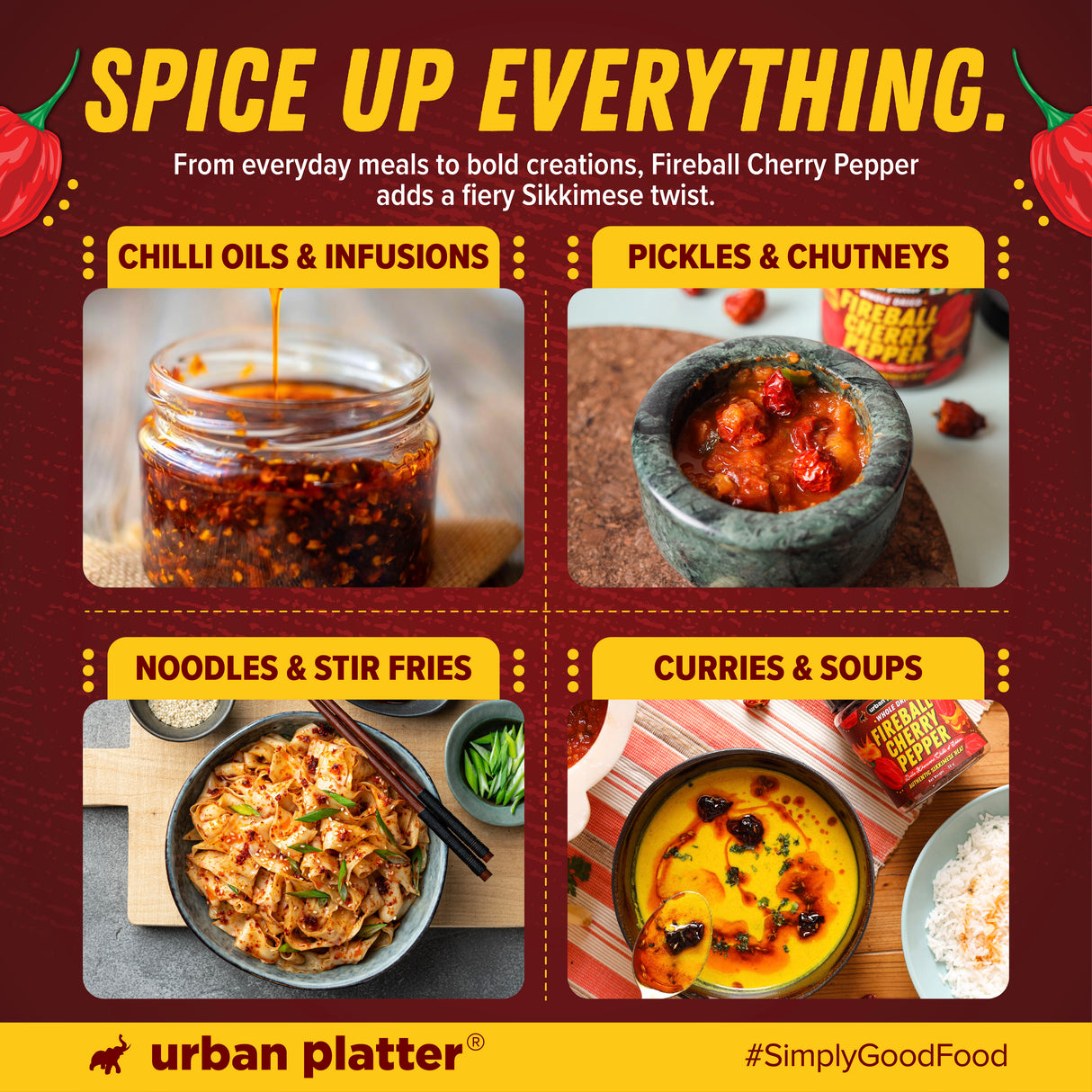 Fireball Cherry Pepper, 30g (Whole & Dried, Dalle Khursani Chilli of Sikkim, Hot & Fiery)