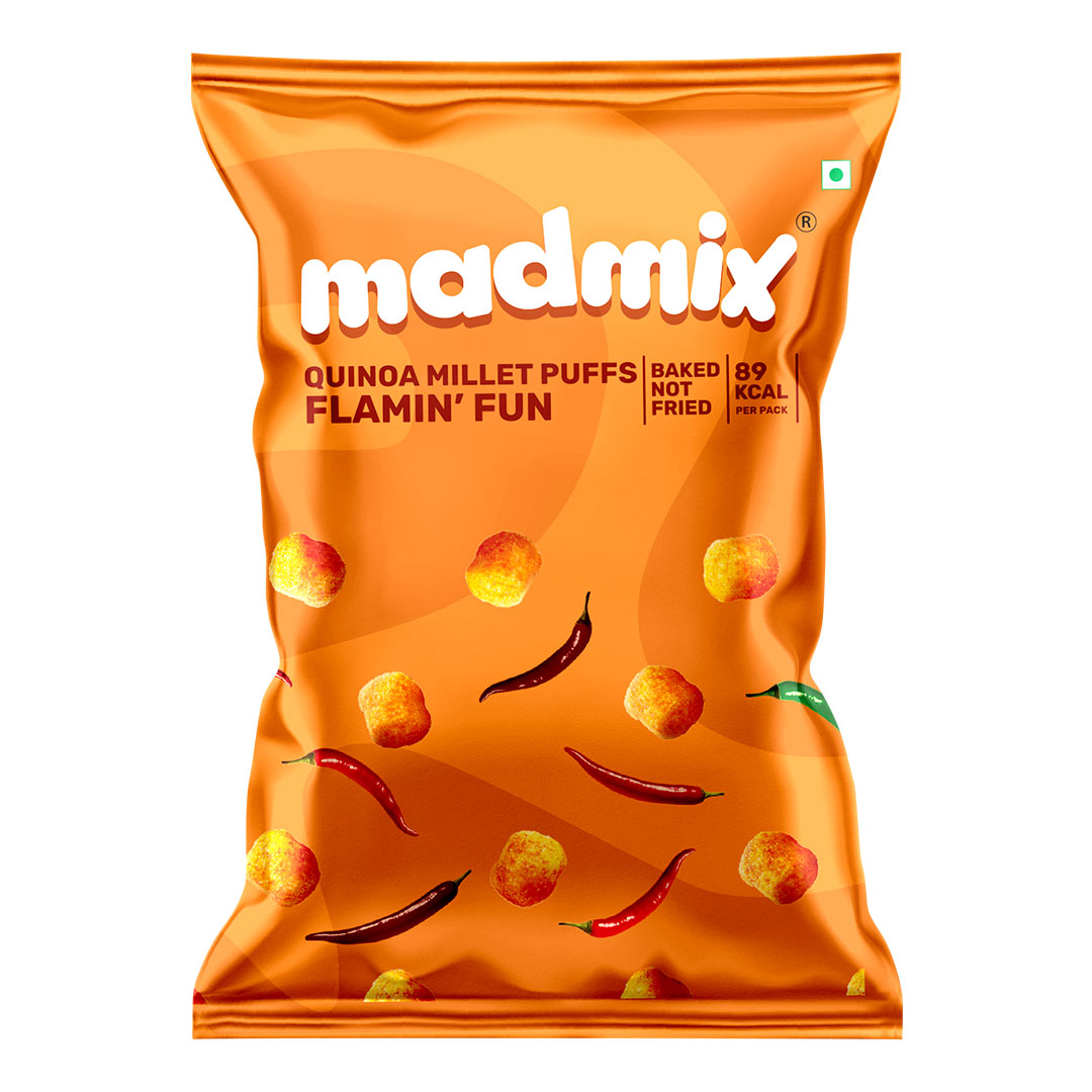 Madmix Quinoa Millet Puffs Flamin Fun, 50g