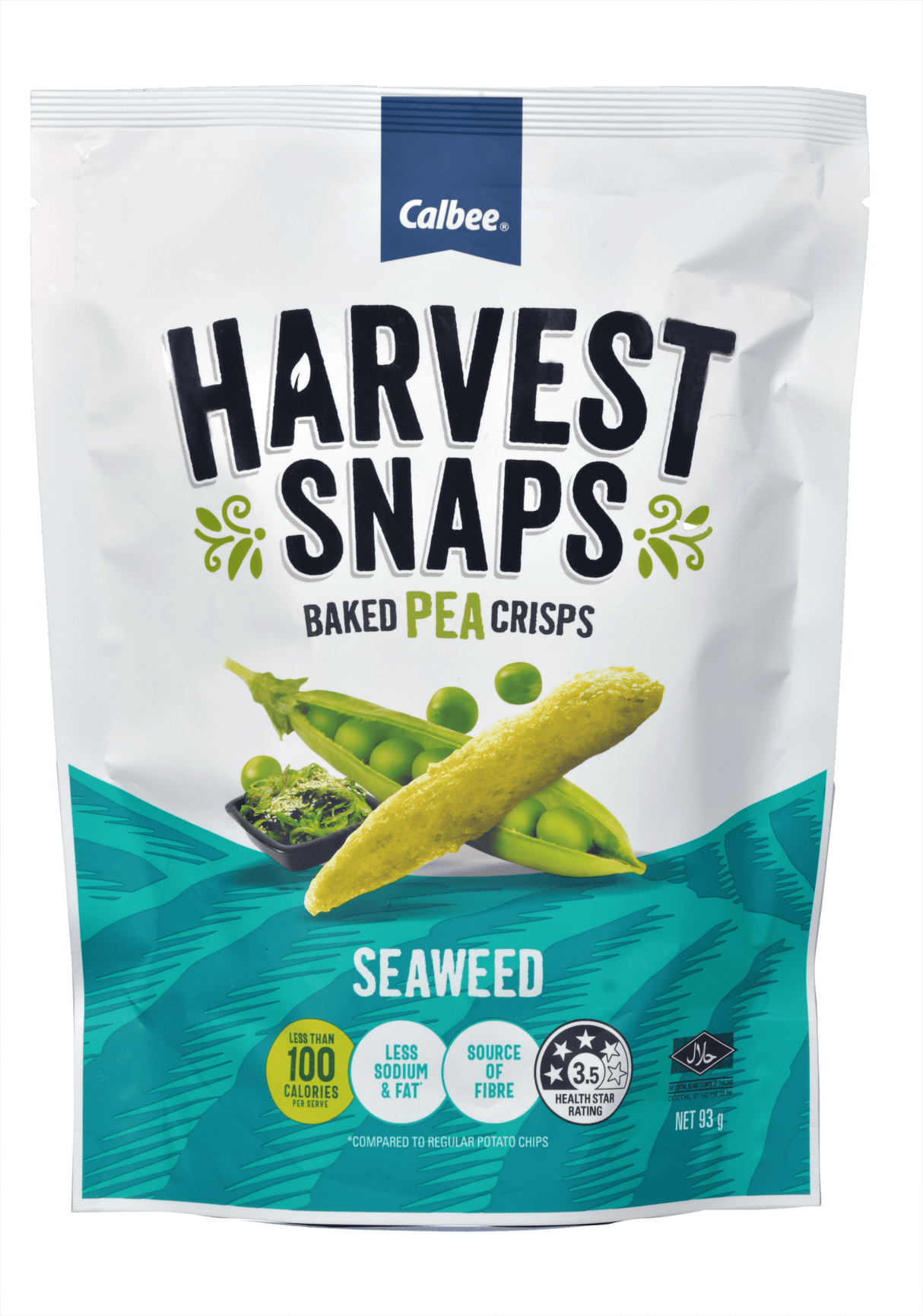 Harvest Snaps Baked Pea Crisps Seaweed, 93g