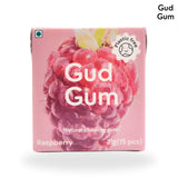 Gud Gum Raspberry Chewing Gum, 21g (Plastic-Free, Sugar-Free, Biodegradable)