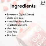 Gud Gum Raspberry Chewing Gum, 21g (Plastic-Free, Sugar-Free, Biodegradable)