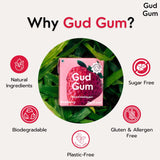 Gud Gum Strawberry Chewing Gum, 21g (Plastic-Free, Sugar-Free, Biodegradable)