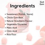 Gud Gum Strawberry Chewing Gum, 21g (Plastic-Free, Sugar-Free, Biodegradable)